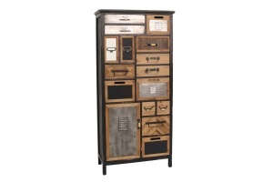 BUFET LIVING DEOSEBIT, SECRETS 150CM, REALIZAT DIN LEMN DE PIN SI METAL, CULOARE MARO ANTICHIZAT/NATUR, ARTIM GROUP - Img 3