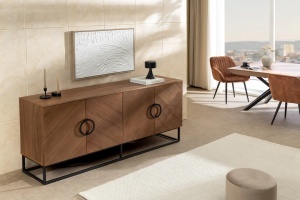BUFET LIVING, GRANDEZZA 180CM, PRODUS DIN FURNIR LEMN, ASPECT NUC, ARTIM GROUP SELECTION - Img 8