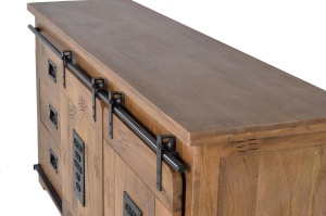 BUFET LIVING JUPITER 165CM, DIN LEMN DE MANGO SI METAL, CULOARE NATUR/NEGRU, ARTIM GROUP SELECTION - Img 5