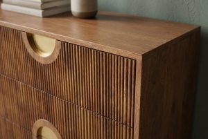 BUFET LIVING, MADISON 180CM, REALIZAT DIN LEMN DE MANGO, CULOARE NATUR/AURIU, ARTIM GROUP - Img 10