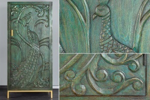 BUFET LIVING, PEACOCK 170CM, LEMN DE MANGO, 3D, VERDE ANTICHIZAT, ARTIM GROUP SELECTION - Img 7