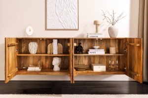 BUFET LIVING SUSPENDAT, SCORPION 180CM, LEMN DE MANGO, 3D, CULOARE NATUR/MARO, ARTIM GROUP SELECTION - Img 6