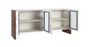 BUFET LIVING VIREN 170CM, REALIZAT DIN LEMN DE MANGO, CULOARE ALB/NUC, STIL MODERN, GINER Y COLOMER - Img 3