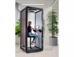CABINA ACUSTICA GPS, PENTRU O SINGURA PERSOANA, CU IZOLARE FONICA, CONFECTIONATA DIN ALUMINIU, STICLA, PANOU FONOABSORBANT ECO SI BUMBAC FONOABSORBANT ECO - Img 4