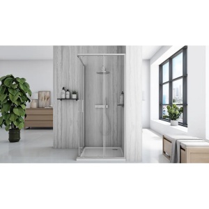 CABINA DE DUS CITY 90X90, NICKEL PERIAT, CU CADITA SAVOY ALBA, CALITATE SUPERIOARA - Img 3