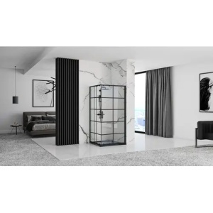 CABINA DE DUS CONCEPT 80X100, NEAGRA, CU CADITA SAVOY NEAGRA, CALITATE SUPERIOARA - Img 2