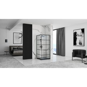 CABINA DE DUS CONCEPT 90X90, NEAGRA, CU CADITA SAVOY NEAGRA, CALITATE SUPERIOARA - Img 2
