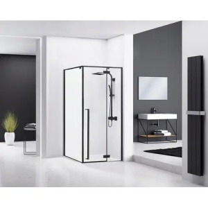 CABINA DE DUS FARGO 90X90, NEGRU MAT, CU CADITA SAVOY ALBA, CALITATE SUPERIOARA - Img 2