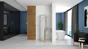 CABINA DE DUS REA DIAMOND, 100x100CM, AURIU, DIN STICLA, CALITATE SUPERIOARA - Img 3