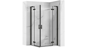CABINA DE DUS REA HUGO DOUBLE, 90x90 CM, NEGRU, DIN STICLA, CALITATE SUPERIOARA