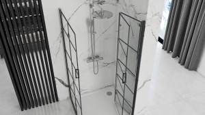 CABINA DE DUS REA MOLIER DOUBLE, PLIABILA, 90x100CM, NEGRU, DIN STICLA, CALITATE SUPERIOARA - Img 3