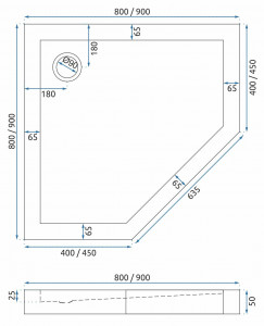 CADITA DE DUS, REA DIAMOND, ALBA, 90x90, DESIGN MODERN, CALITATE SUPERIOARA, REA - Img 5
