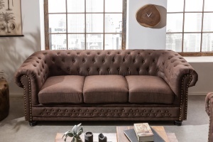 CANAPEA 3 LOCURI, CHESTERFIELD II 210CM, CULOARE MARO, DESIGN VINTAGE, ARTIM GROUP SELECTION - Img 5