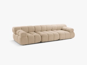 CANAPEA BELLIS, CU 3 LOCURI, NISIPIU, CU TAPITERIE DIN TEXTIL BOUCLE ROLF, MICADONI - Img 2