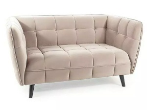CANAPEA CASTELLO 2, BEJ BLUVEL 28/WENGE, TAPITERIE DIN CATIFEA SI PICIOARE DIN LEMN