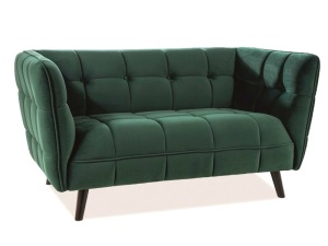 CANAPEA CASTELLO 2, VERDE BLUVEL 78/WENGE, TAPITERIE DIN CATIFEA SI PICIOARE DIN LEMN