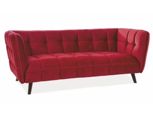 CANAPEA CASTELLO 3, BORDO BLUVEL 59/WENGE, TAPITERIE DIN CATIFEA SI PICIOARE DIN LEMN