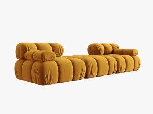 CANAPEA/COLTAR MODULAR BELLIS, 3 LOCURI, 188 CM, GALBEN 41, TAPITERIE DIN CATIFEA, DESIGN DEOSEBIT - Img 6