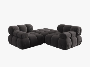 CANAPEA/COLTAR MODULAR BELLIS, 3 LOCURI, 188 CM, GRI INCHIS 97, TAPITERIE DIN CATIFEA, DESIGN DEOSEBIT - Img 4