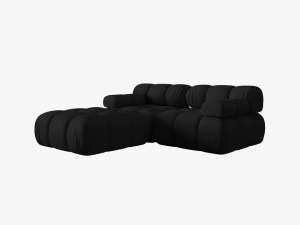 CANAPEA/COLTAR MODULAR BELLIS, 3 LOCURI, 188 CM, NEGRU 19, TAPITERIE DIN CATIFEA 3D, DESIGN DEOSEBIT - Img 6
