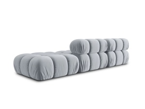 CANAPEA/COLTAR MODULAR BELLIS DREAPTA, 3 LOCURI, 282 CM, ALBASTRU DESCHIS 80, TAPITERIE DIN CATIFEA, DESIGN DEOSEBIT - Img 4