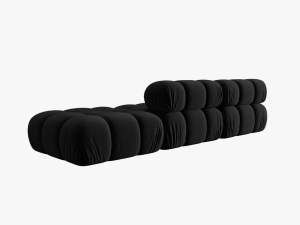 CANAPEA/COLTAR MODULAR BELLIS DREAPTA, 3 LOCURI, 282 CM, NEGRU 100, TAPITERIE DIN CATIFEA, DESIGN DEOSEBIT - Img 4