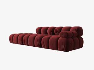 CANAPEA/COLTAR MODULAR BELLIS STANGA, 3 LOCURI, 282 CM, ROSU INCHIS 59, TAPITERIE DIN CATIFEA, DESIGN DEOSEBIT - Img 4