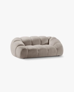 CANAPEA CU 2 LOCURI DIANA, BEJ INCHIIS, 114X214 CM, TAPITAT CU TAPITERIE DIN TEXTIL STRUCTURAT BUBBLE, MICADONI - Img 3