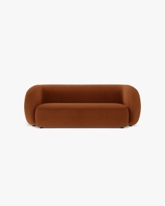CANAPEA CU 2 LOCURI KATE, CARAMIZIU, 183X99 CM, TAPITAT CU TAPITERIE DIN TEXTIL CATIFEA SALVADOR, MICADONI