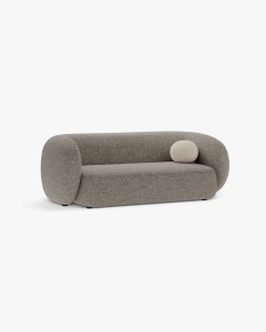 CANAPEA CU 2 LOCURI KATE, MELANJ BEJ, 183X99 CM, TAPITAT CU TAPITERIE DIN TEXTIL STRUCTURAT PUENTE, MICADONI - Img 2