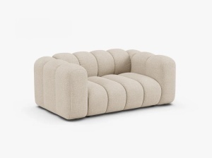 CANAPEA CU 2 LOCURI LUPIN 170, BEJ, CU TAPITERIE DIN TEXTIL BOUCLE BALOO MICADONI - Img 2