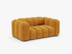 CANAPEA CU 2 LOCURI LUPIN 170, GALBEN , CU TAPITERIE DIN CATIFEA VENUS, BALOO MICADONI - Img 2
