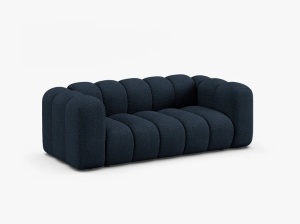 CANAPEA CU 2 LOCURI LUPIN 198, ALBASTRU INCHIS, CU TAPITERIE DIN TEXTIL BOUCE BALOO, MICADONI - Img 2