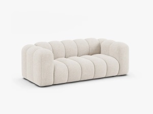 CANAPEA CU 2 LOCURI LUPIN 198, BEJ DESCHIS, CU TAPITERIE DIN TEXTIL BOUCE BALOO, MICADONI - Img 2