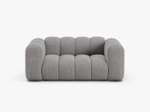 CANAPEA CU 2 LOCURI LUPIN, GRI DESCHIS, CU TAPITERIE DIN TEXTIL CHENILLE EDEN, MICADONI