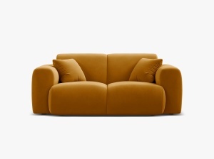 CANAPEA CU 2 LOCURI, MOLINO, 170 CM, GALBEN, CU TAPITERIE DIN TEXTIL CATIFEA VELVET CASINO, MICADONI