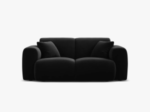 CANAPEA CU 2 LOCURI, MOLINO, 170 CM, NEAGRA, CU TAPITERIE DIN TEXTIL CATIFEA VELVET CASINO, MICADONI