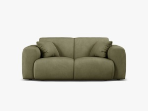 CANAPEA CU 2 LOCURI, MOLINO, 170 CM, VERDE DESCHIS, CU TAPITERIE DIN TEXTIL CHENILLE REBEL, MICADONI
