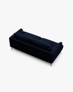 CANAPEA CU 2 LOCURI, NAOMI, ALBASTRU ROYAL, 170X95 CM, TAPITAT CU TAPITERIE DIN TEXTIL CATIFEA SALVADOR, MICADONI - Img 3