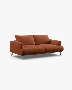 CANAPEA CU 2 LOCURI, NAOMI, CARAMIZIU, 170X95 CM, TAPITAT CU TAPITERIE DIN TEXTIL STRUCTURAT LIBERTY, MICADONI - Img 3