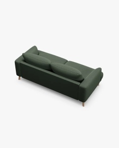 CANAPEA CU 2 LOCURI, NAOMI, VERDE MUSCHI, 170X95 CM, TAPITAT CU TAPITERIE DIN TEXTIL STRUCTURAT LIBERTY, MICADONI - Img 2
