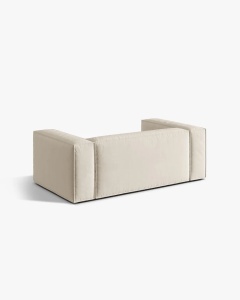 CANAPEA CU 2 LOCURI, NURIA BEJ, 170X110 CM, TAPITAT CU TAPITERIE DIN TEXTIL CATIFEA PARIS, MICADONI - Img 3