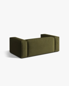 CANAPEA CU 2 LOCURI, NURIA VERDE MUSCHI 170X110 CM, TAPITAT CU TAPITERIE DIN TEXTIL CATIFEA PARIS, MICADONI - Img 3
