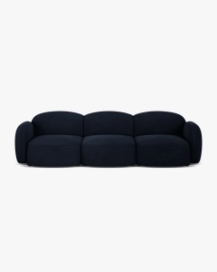 CANAPEA CU 3 LOCURI BLAIR, 274X 95, ALBASTRU ROYAL, CU TAPITERIE DIN TEXTIL CATIFEA CASINO, MICADONI