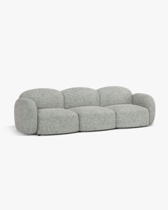 CANAPEA CU 3 LOCURI BLAIR, 274X 95, GRI CALD, CU TAPITERIE DIN TEXTIL STRUCTURAT BALTIMORE, MICADONI