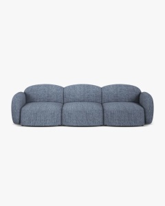 CANAPEA CU 3 LOCURI BLAIR, 274X 95, MELANJ ALBASTRU, CU TAPITERIE DIN TEXTIL STRUCTURAT BALTIMORE, MICADONI - Img 3