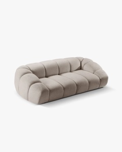 CANAPEA CU 3 LOCURI DIANA, BEJ INCHIS, 114X254 CM, TAPITAT CU TAPITERIE DIN TEXTIL STRUCTURAT BUBBLE, MICADONI - Img 3