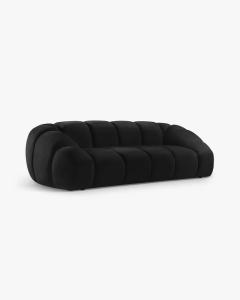 CANAPEA CU 3 LOCURI DIANA, NEGRU, 234X114 CM, TAPITAT CU TAPITERIE DIN TEXTIL CATIFEA SALVADOR, MICADONI - Img 3