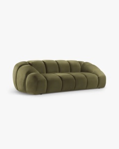 CANAPEA CU 3 LOCURI DIANA, VERDE, 234X114 CM, TAPITAT CU TAPITERIE DIN TEXTIL CATIFEA SALVADOR, MICADONI - Img 2