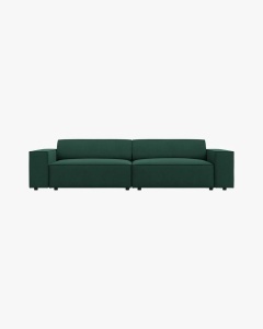 CANAPEA CU 3 LOCURI JODIE, 204X99 CM, ADANCIME SCAUN 62 CM, VERDE, TAPITAT CU TAPITERIE DIN TEXTIL STRUCTURAT MEGAN, MICADONI